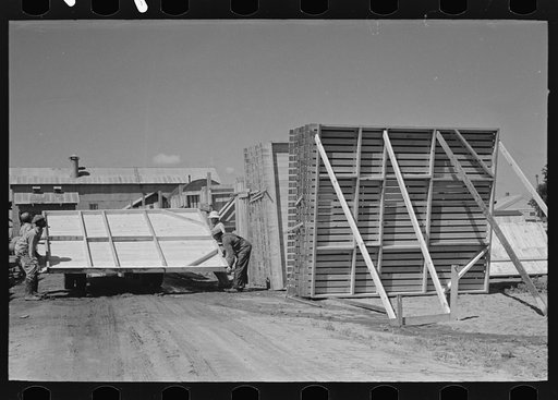 Delivery of materials. Standard load of barn panels being assembled on the truck. Southeast Missouri Project Farms
