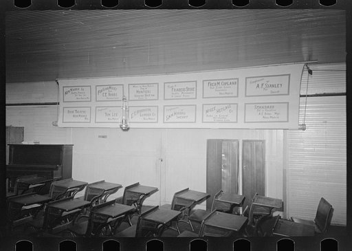 Southeast Missouri Farms. Interior of schoolhouse, La Forge, Missouri