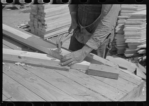 Food storage plant. Jig for making food storage gable ends and trusses. Southeast Missouri Farms Project