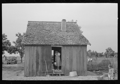 Rear of house occupied by sharecropper, Southeast Missouri Farms