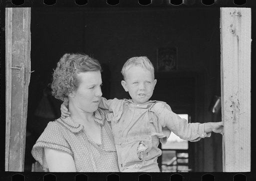 Mother and child former sharecropper, now FSA (Farm Security Administration) clients, Southeast Missouri Farms