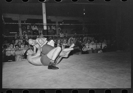 Untitled photo, possibly related to: Wrestling match sponsored by American Legion, Sikeston, Missouri