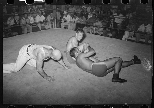 Wrestling match sponsored by American Legion, Sikeston, Missouri