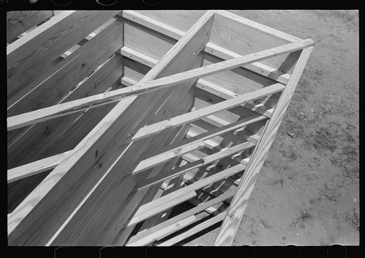 Closeup of shop-assembled porch floors, porch plant. Southeast Missouri Farms Project
