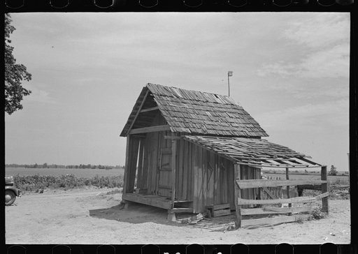 Shed and garage of sharecropper's old farm unit, Southeast Missouri Farms
