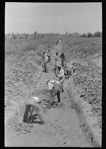 Southeast Missouri Farms Project. Constructing drainage ditch on the project