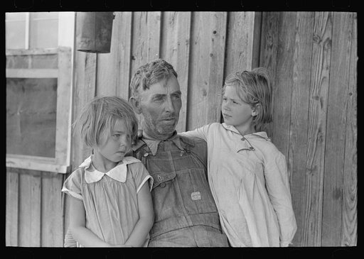 Sharecropper with two grandchildren, Southeast Missouri Farms