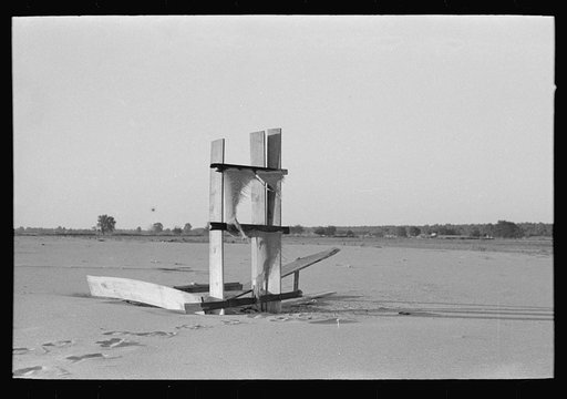 New Madrid County, Missouri. Remnants of building deposited by flood
