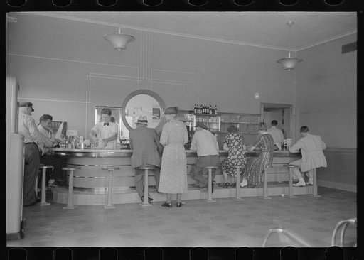 Interior of rest stop for buses, New Madrid, Missouri