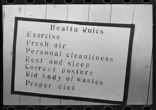 Sign in schoolroom, Southeast Missouri Farms