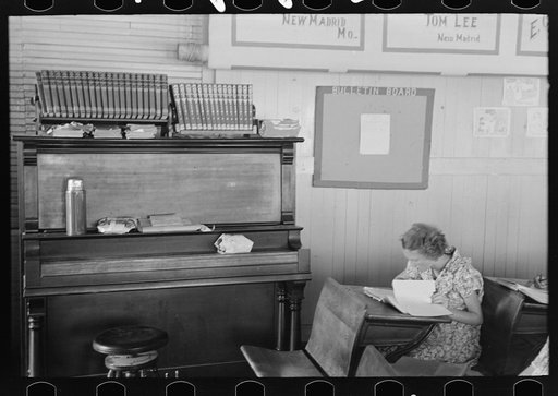 Untitled photo, possibly related to: Corner of schoolroom, Southeast Missouri Farms