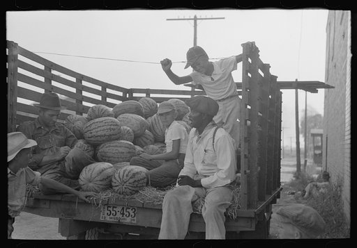 Watermelons for sale, Saturday afternoon], Steele, Missouri