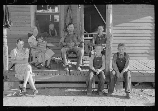 Background photo. FSA (Farm Security Administration) client who will become owner-operator under tenant purchase program, Caruthersville, Missouri