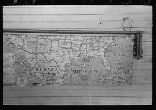 Untitled photo, possibly related to: Map in Negro school, Southeast Missouri Farms