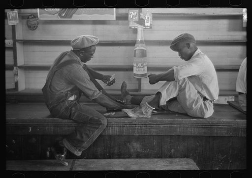 Untitled photo, possibly related to: Game of coon-can in store near Reserve, Louisiana