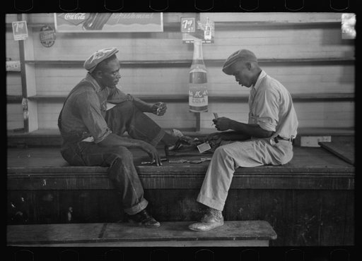 Untitled photo, possibly related to: Game of coon-can in store near Reserve, Louisiana