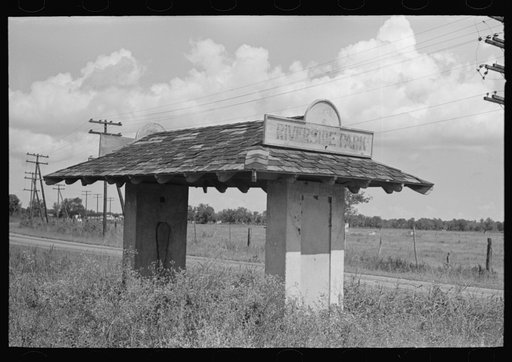 Former inter-urban station of "bust" real estate development, north of New Orleans, Louisiana