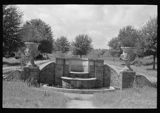 Entrance to Riverside Park, "bust" real estate development north of New Orleans, Louisiana