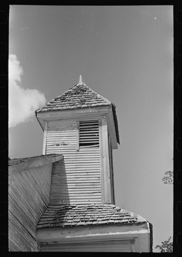 Tower on old Negro church near Cruger, Mississippi