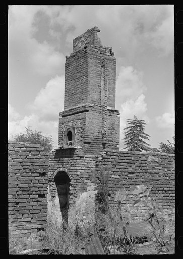 Fireplace has chimney of plantation house destroyed by fire near Lutcher, Louisiana