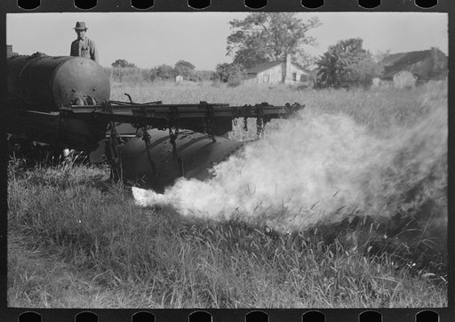 Untitled photo, possibly related to: Weed burner in operation near Jeanerette, Louisiana