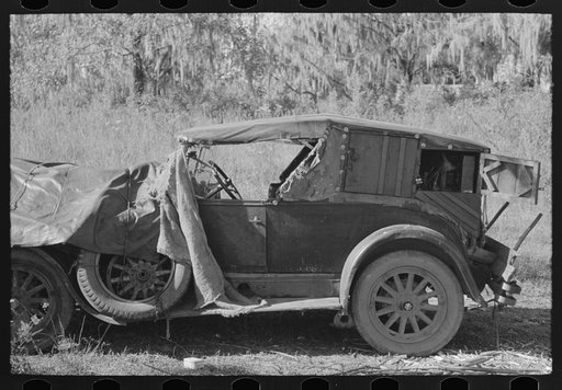 Automobile belonging to migrant cane chair worker, Paradis, Louisiana