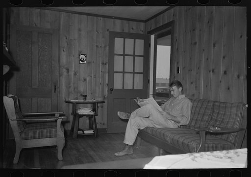 Untitled photo, possibly related to: Farmer in home, Lake Dick Project, Arkansas