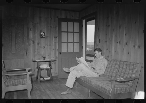 Farmer in home, Lake Dick Project, Arkansas
