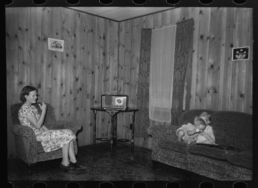 Untitled photo, possibly related to: Living room in project home, Lake Dick, Arkansas