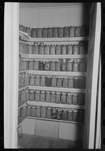 Canned goods in project home, Lake Dick, Arkansas