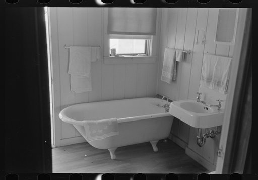 Untitled photo, possibly related to: Bathroom in farmer's home, Lake Dick Project, Arkansas