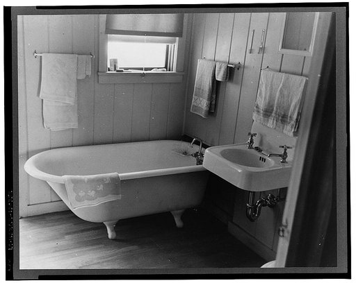 Bathroom in farmer's home, Lake Dick Project, Arkansas