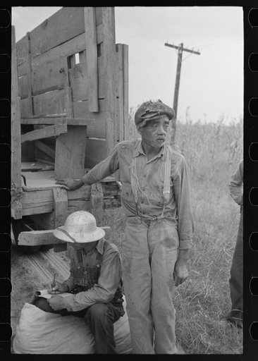 Cotton picker with recorder, Lake Dick Project, Arkansas