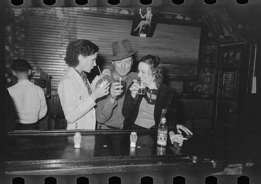 Drinking at the bar, saloon, Raceland, Louisiana
