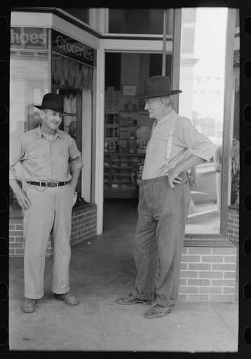 Untitled photo, possibly related to: Farmers talking in front of old store, Crowley, Louisiana
