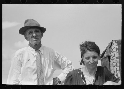 Untitled photo, possibly related to: Traveling evangelists between Lafayette and Scott, Louisiana. They have spent twenty five years on the road preaching the gospel, sharpening knives to meet expenses