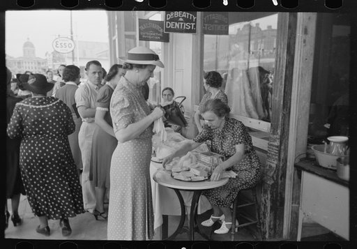 Sandwiches for sale by local organization, National Rice Festival, Crowley, Louisiana