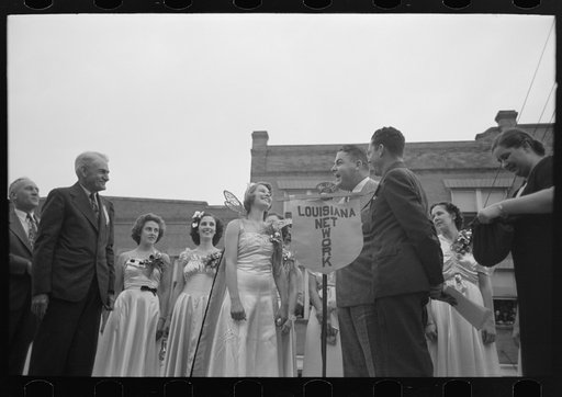 Untitled photo, possibly related to: Princesses at the National Rice Festival, Crowley, Louisiana. There were thirty of these chosen from different communities throughout the rice section, the Queen being chosen from them