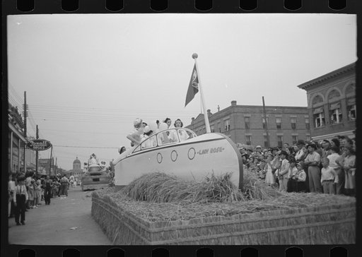 Untitled photo, possibly related to: Float with large bowl of rice, National Rice Festival, Crowley, Louisiana
