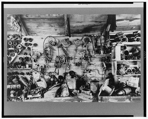 Automobile parts at junkyard near Abbeville, Louisiana