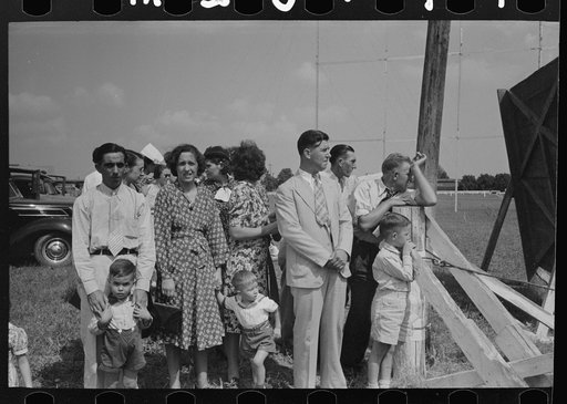 Group of people at state fair, Donaldsonville, Louisiana, watching ceremonies