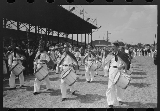Parade of the drums corps, Donaldsonville, Louisiana, state fair