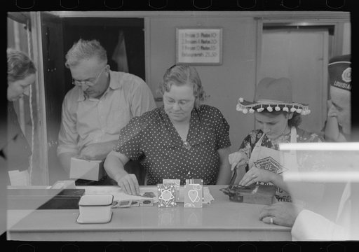 Untitled photo, possibly related to: Itinerant photographer's stand, state fair, Donaldsonville, Louisiana