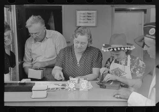 Untitled photo, possibly related to: Itinerant photographer's stand, state fair, Donaldsonville, Louisiana