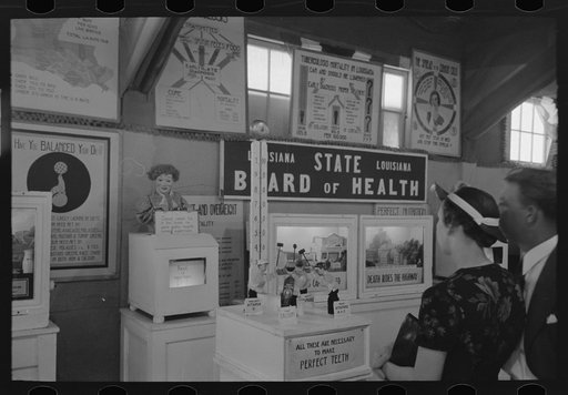 Display of state board of health at fair, Donaldsonville, Louisiana