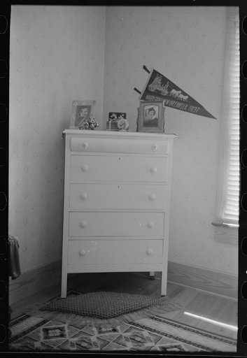 Untitled photo, possibly related to: Bedroom of daughter of wealthy Cajun farmer, Jospeh La Blanc, near Crowley, Louisiana