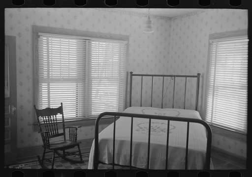 Untitled photo, possibly related to: Bedroom of daughter of wealthy Cajun farmer, Jospeh La Blanc, near Crowley, Louisiana
