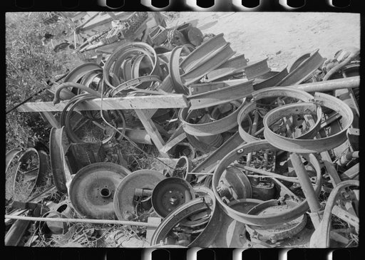 Tire rims at junkyard, Abbeville, Louisiana