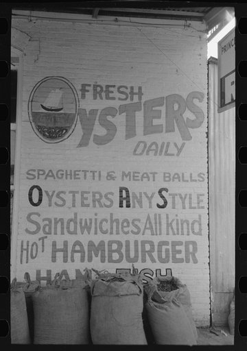 Sign in front of restaurant, Saint Martinville, Louisiana