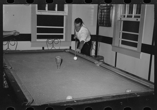 Start of the game of bottle pool, Pilottown, Louisiana